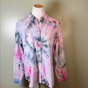 Tie-Dye Button-Up Shirt